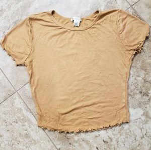 EUC Bozzolo ruffled edge short sleeve shirt